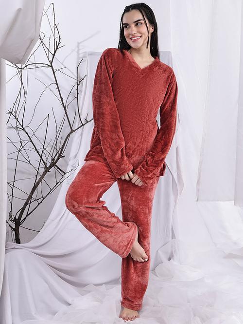 women solid nightwear pyjama set - 22329769 - Very Small Image - 1
