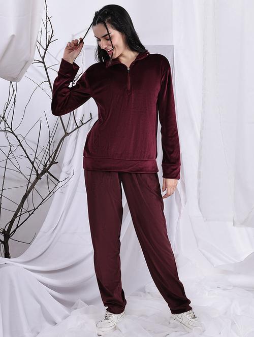 women solid long sleeve winter co-ord set - 22329832 - Very Small Image - 1