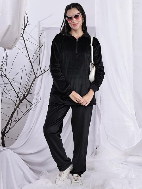 women solid long sleeve winter co-ord set - 22329834 - Very Small Image - 1