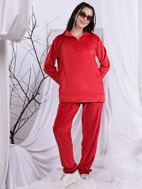 women solid long sleeve winter co-ord set - 22329835 - Very Small Image - 1