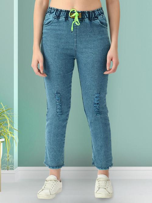 women distressed mid rise slim fit jean - 22330570 - Very Small Image - 1