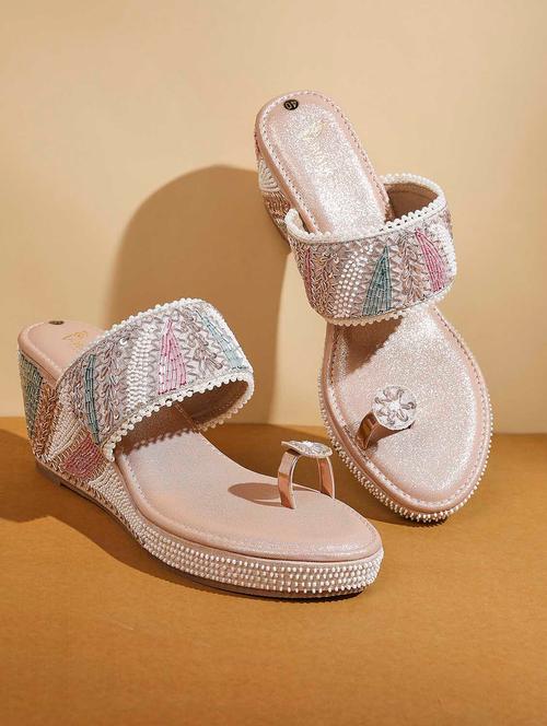 women embellished one toe wedges - 22331933 - Very Small Image - 1