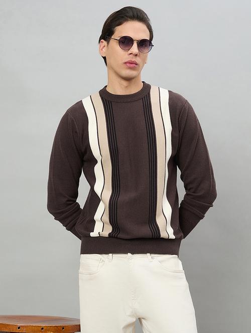 men striped long sleeve regular fit pullover  - 22332365 - Very Small Image - 1