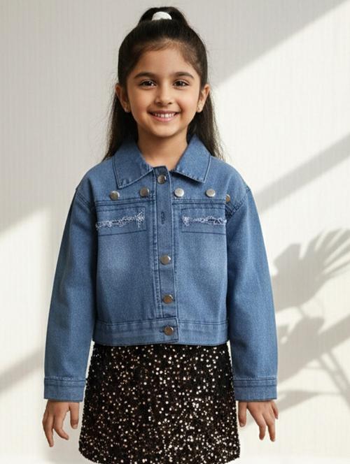 Blue Denim Regular Jacket - 22335608 - Very Small Image - 1