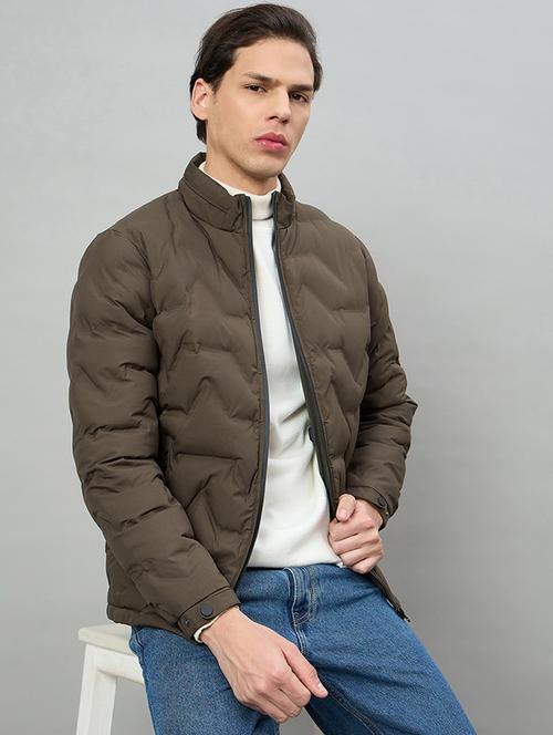 men solid long sleeve puffer jacket - 22336150 - Very Small Image - 1