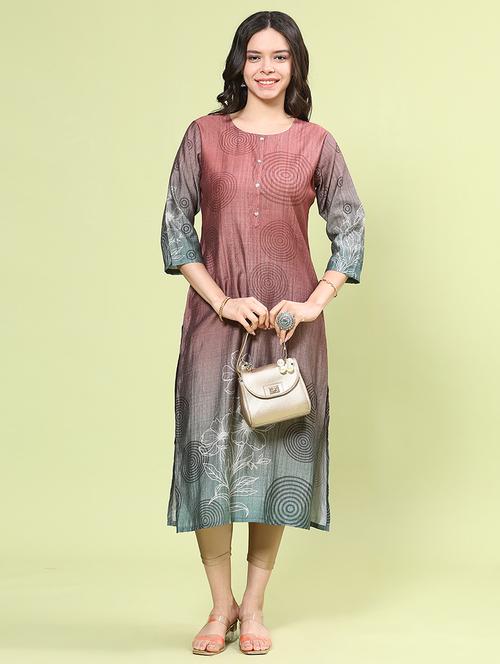 orange cotton straight kurta - 22337493 - Very Small Image - 1