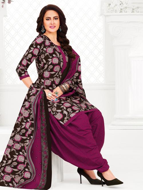 women printed three quarter sleeve kurta patiala with dupatta set - 22339335 - Very Small Image - 1