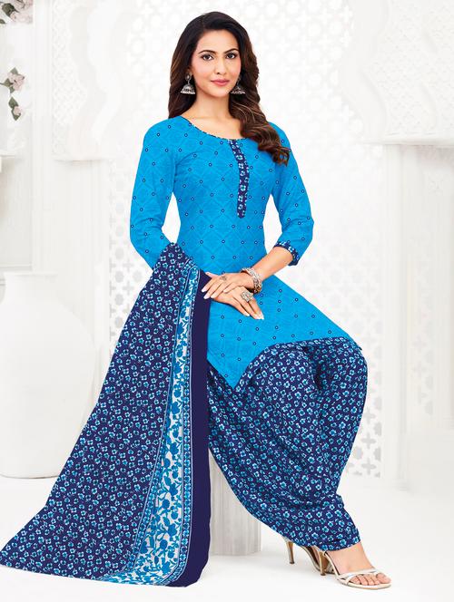 women printed three quarter sleeve kurta patiala with dupatta set - 22339348 - Very Small Image - 1