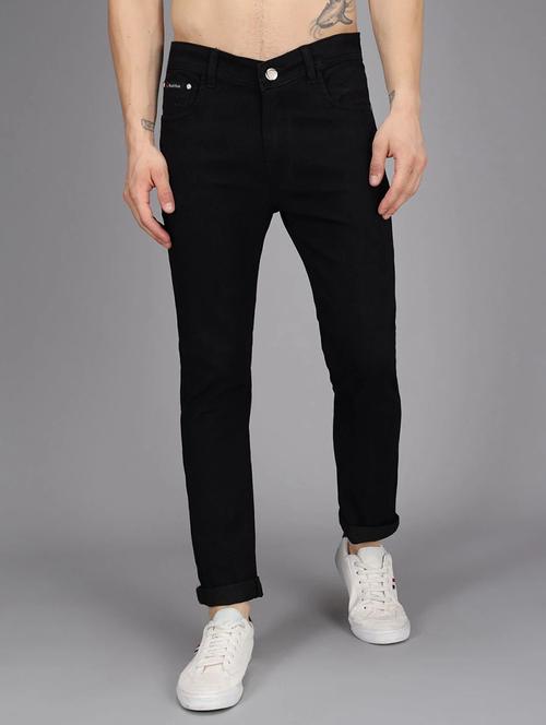 Men Plain Mid Rise Full Length Jeans - 22343318 - Very Small Image - 1