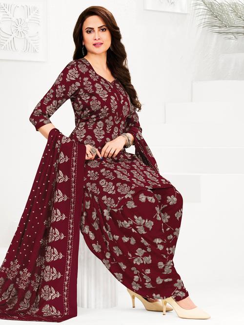 women printed three quarter sleeve kurta patiala with dupatta set - 22345719 - Very Small Image - 1
