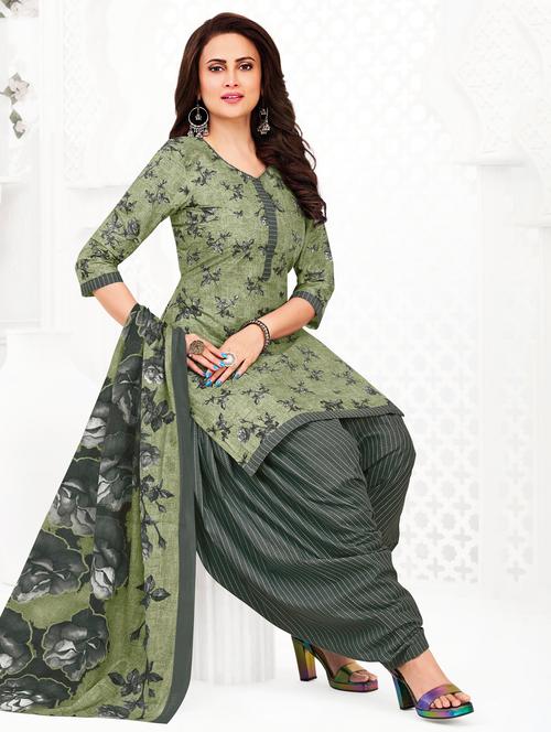 women printed three quarter sleeve kurta patiala with dupatta set - 22345753 - Very Small Image - 1