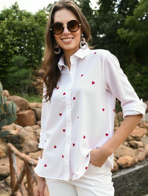 women printed short sleeve crop shirt - 22353107 - Very Small Image - 1