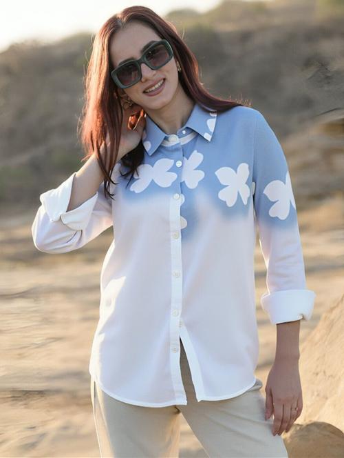 women printed collared long sleeve shirt - 22353129 - Very Small Image - 1