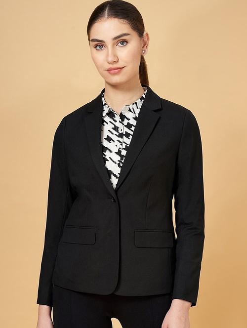 women solid long sleeve single breasted blazer - 22353315 - Very Small Image - 1