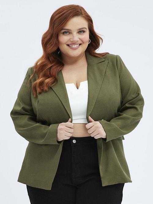 women solid long sleeve single breasted blazer - 22353370 - Very Small Image - 1