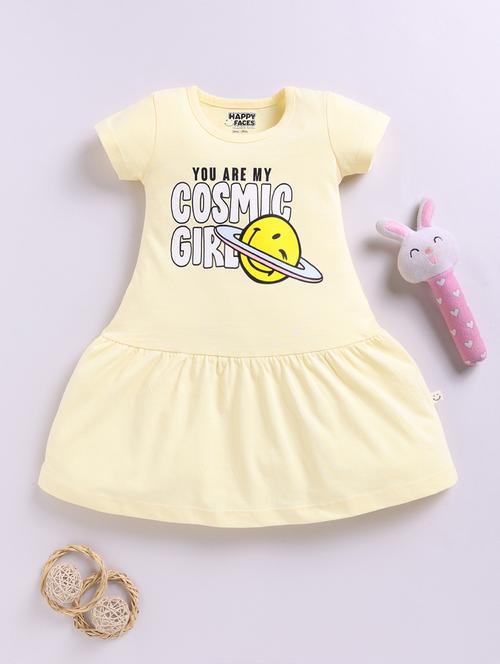 girls printed short sleeve tiered frock - 22354484 - Very Small Image - 1