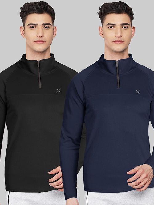 men pack of 2 solid long sleeve sports t-shirt - 22354692 - Very Small Image - 1