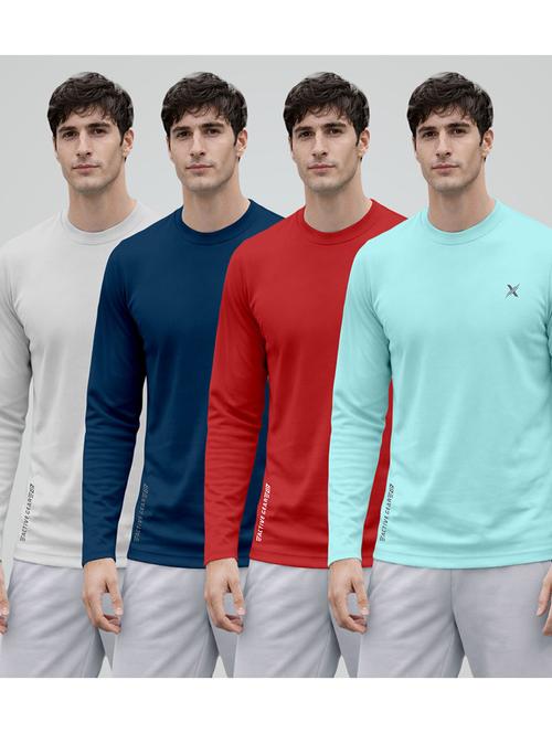 men pack of 4 solid long sleeve sports t-shirt - 22354781 - Very Small Image - 1