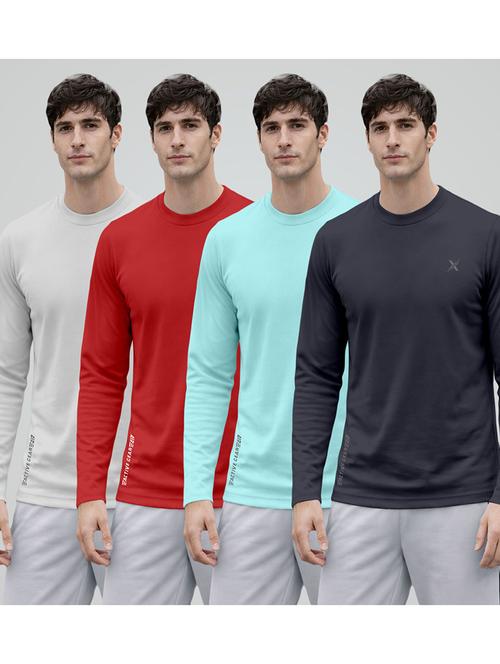 men pack of 4 solid round neck t-shirt - 22354849 - Very Small Image - 1