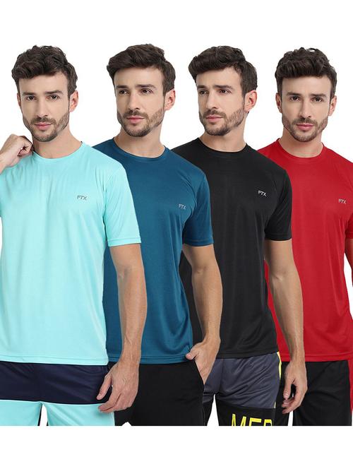 men pack of 4 solid short sleeve sports t-shirt - 22355099 - Very Small Image - 1