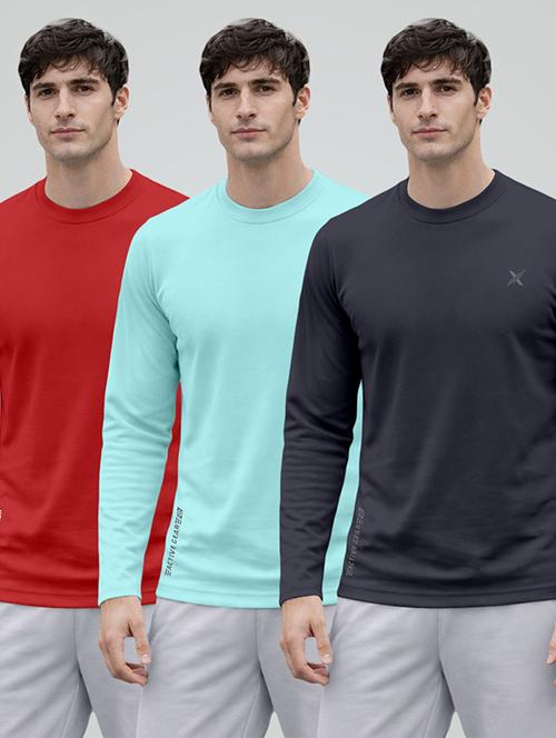 men pack of 3 solid long sleeve sports t-shirt - 22355508 - Very Small Image - 1