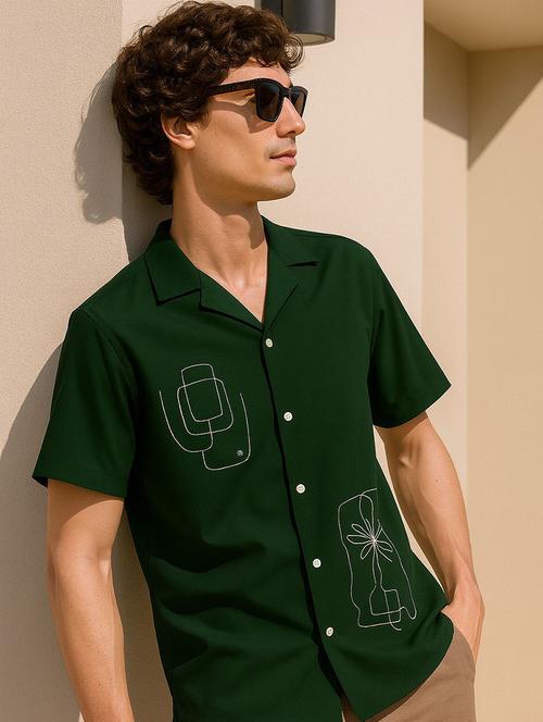 men solid with work short sleeve regular fit casual shirt - 22355627 - Very Small Image - 1