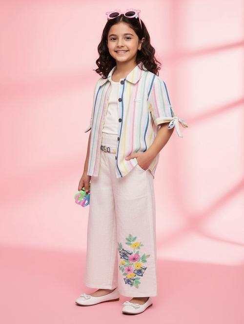 girls striped short sleeve full length set - 22355940 - Very Small Image - 1