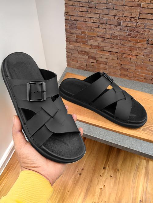 men solid slip on sandal - 22356558 - Very Small Image - 1
