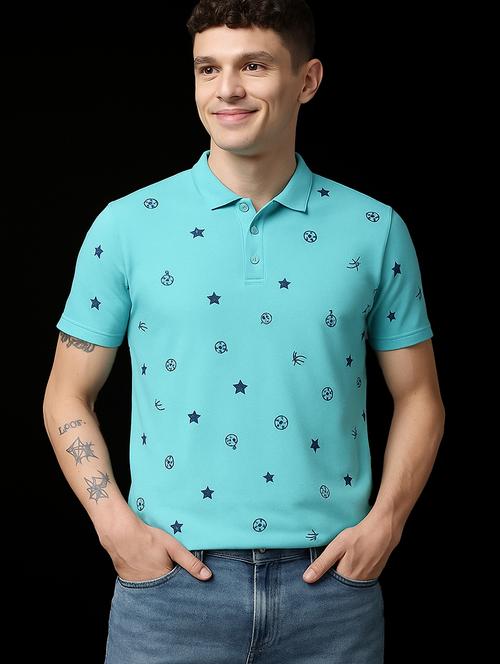 men printed short sleeve regular fit polo t-shirt - 22358476 - Very Small Image - 1