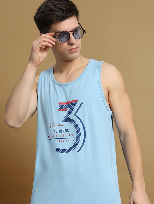 men typographic sleeveless regular fit t-shirt - 22358547 - Very Small Image - 1