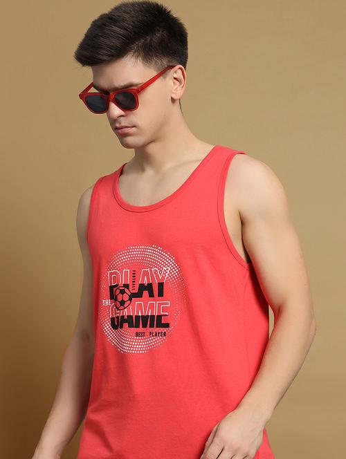 men typographic sleeveless regular fit t-shirt - 22358552 - Very Small Image - 1