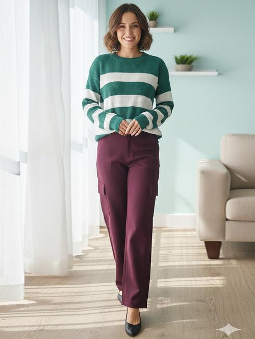 women self designed long sleeve pullover - 22361898 - Very Small Image - 1