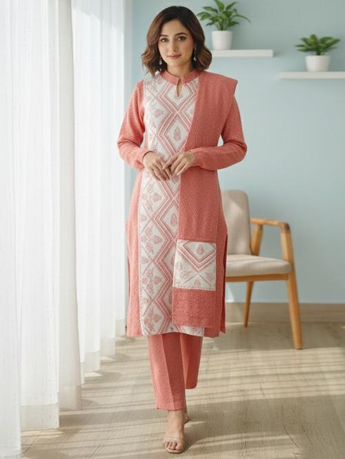 women self design long sleeve kurta pant with dupatta set - 22361904 - Very Small Image - 1