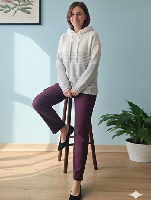 women self designed long sleeve hooded sweatshirt - 22361920 - Very Small Image - 1