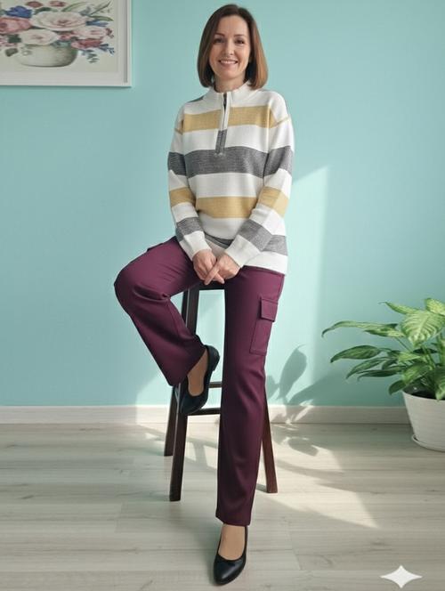 women self designed long sleeve pullover - 22361922 - Very Small Image - 1