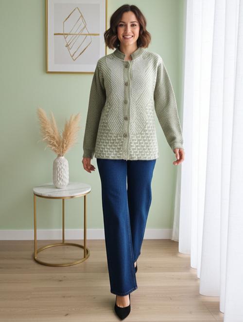 women self designed long sleeve cardigan - 22361930 - Very Small Image - 1