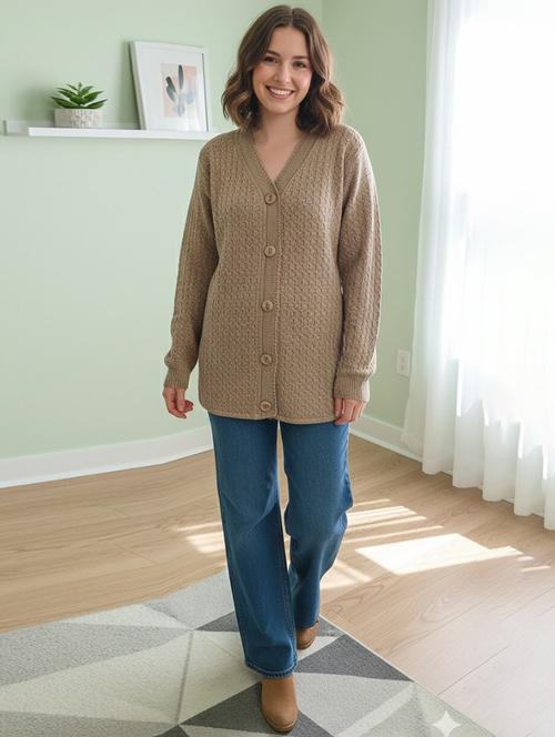 women self designed long sleeve cardigan - 22361944 - Very Small Image - 1