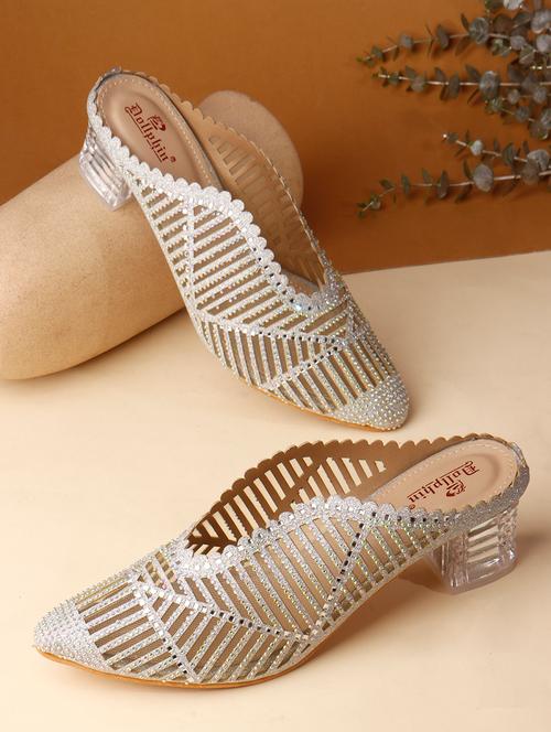 Women Slip On Block Heel Mules - 22362163 - Very Small Image - 1