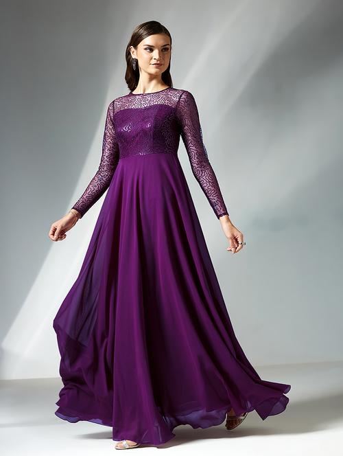 Women Sequined Long Sleeve Fit & Flared Dress - 22362453 - Very Small Image - 1