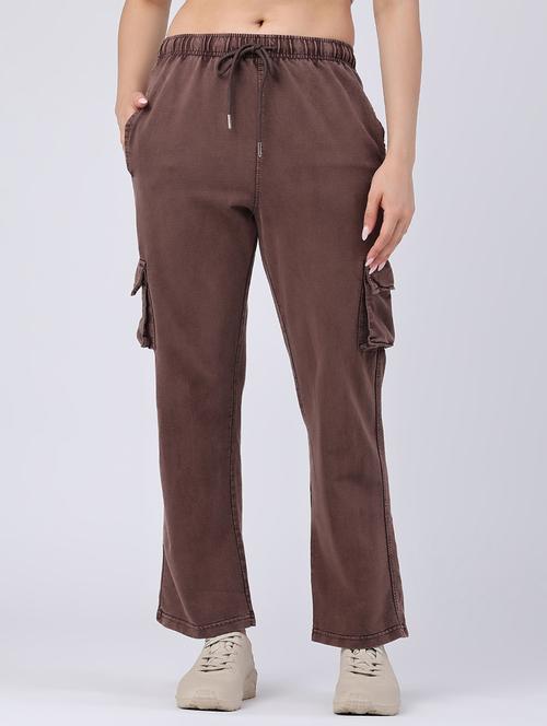 girls solid mid rise cargo pant - 22363196 - Very Small Image - 1