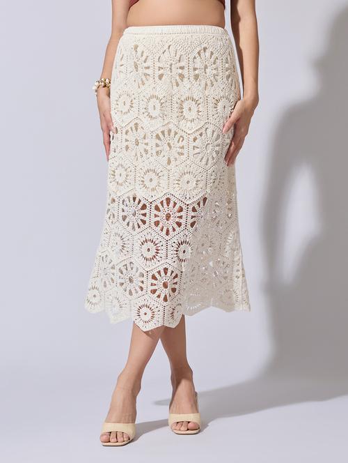 women self designed high rise crochet skirt - 22363347 - Very Small Image - 1