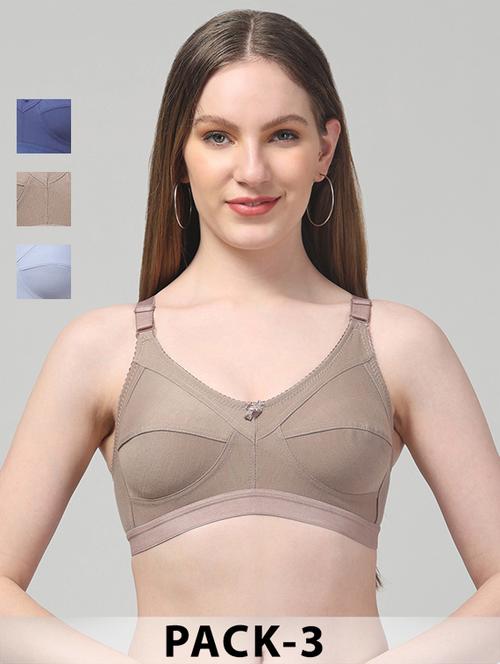 women pack of 3 solid non wired bra - 22363941 - Very Small Image - 1