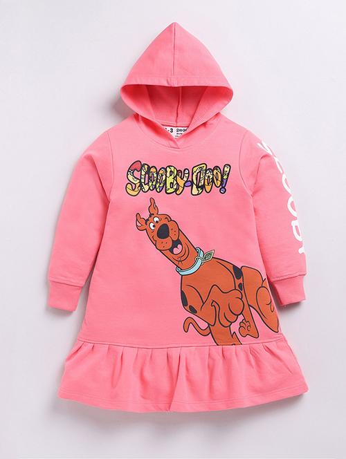 girls printed long sleeve hooded tiered dress - 22368492 - Very Small Image - 1