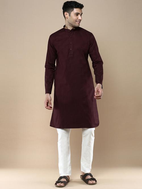 men long sleeve kurta and pyjama set - 22375453 - Very Small Image - 1