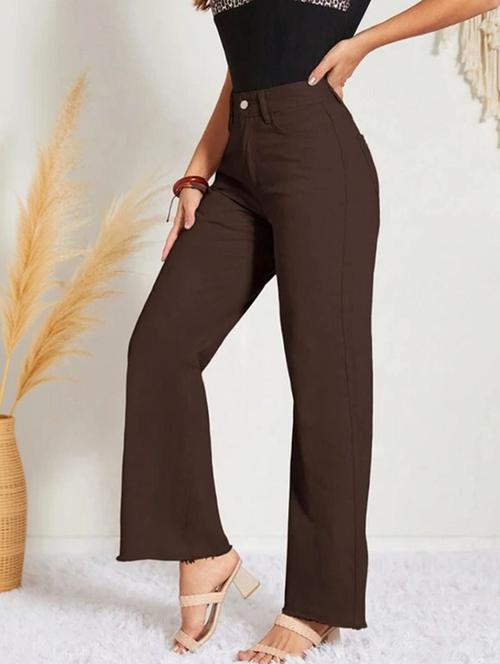 women solid high rise straight jeans - 22376234 - Very Small Image - 1