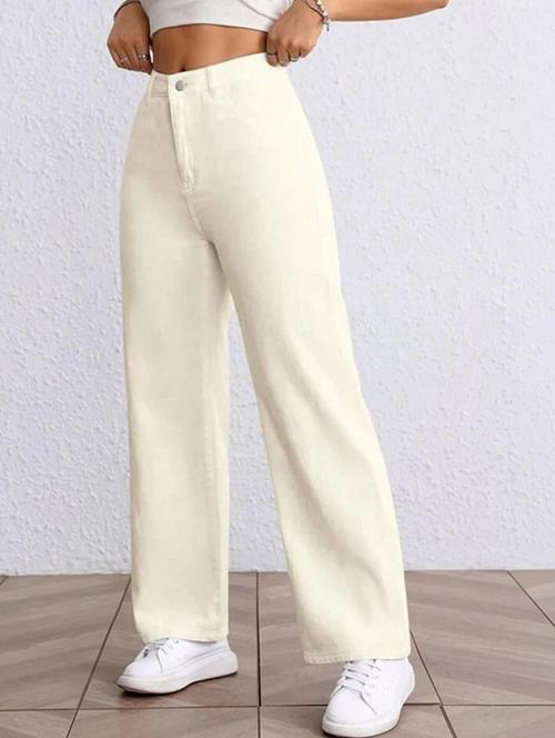 women solid high rise straight jeans - 22376338 - Very Small Image - 1