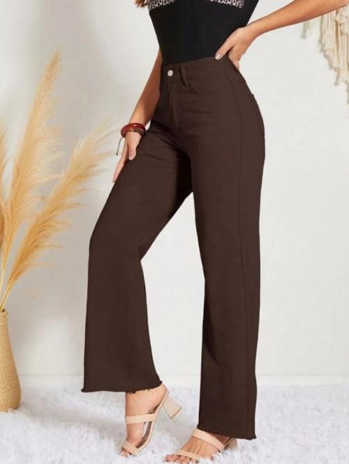 women solid high rise straight jeans - 22376347 - Very Small Image - 1