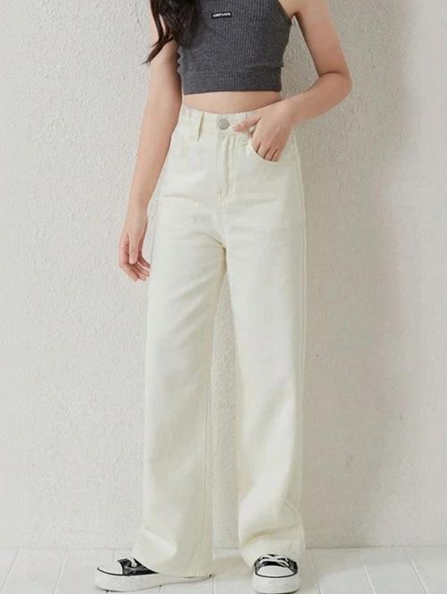women solid high rise straight jeans - 22376348 - Very Small Image - 1