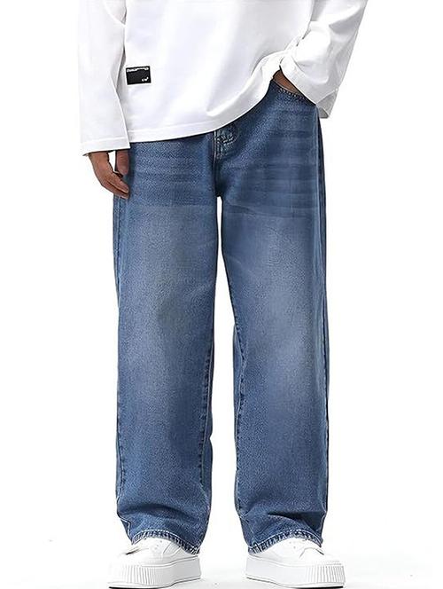 men solid mid rise baggy jeans - 22376375 - Very Small Image - 1