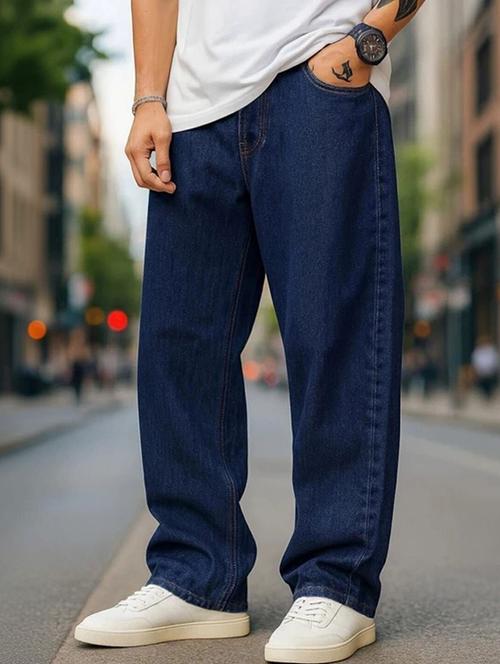 men solid mid rise baggy jeans - 22376387 - Very Small Image - 1